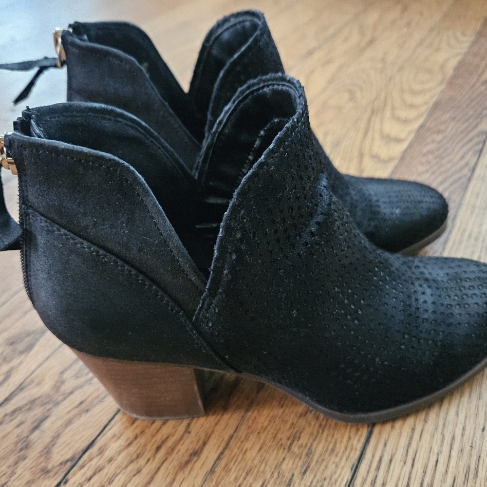Fergalicious Black Suede Ankle Booties